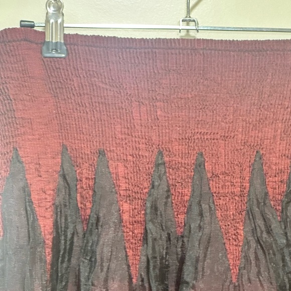 Black Burgundy Red Embroidered Maxi Skirt - Picture 9 of 9